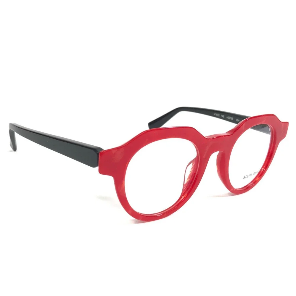 Alain Mikli Eyeglasses Frames A03156 004 Red Black Sparkly Marble 47-22-145